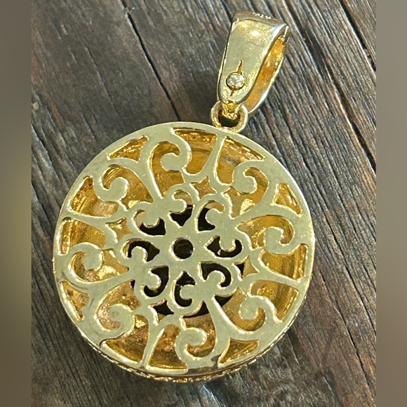 Gold Plated Sterling Smoky Topaz Enhancer - Picture 3 of 8